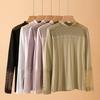 Pullovers Tops Lace Camisole Women Long Sleeves Blouse Oversized Half Turtleneck Loose Long Sleeve Shirt Slim Pullover Tops