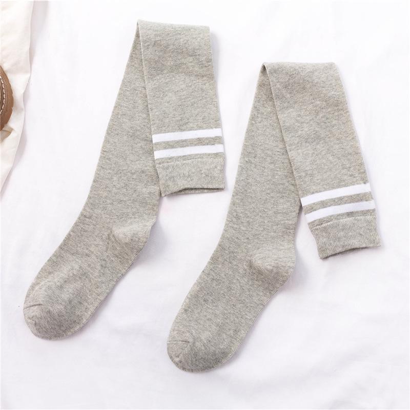 Women's Over-the-Knee Two-Bar College Style Long Socks for Spring and Autumn