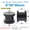 Double Bearing H Groove Flat Bottom Groove Wheel Width 25 Nylon Roller Guide Wheel Moving Pulley H6/H8/H10*50*40