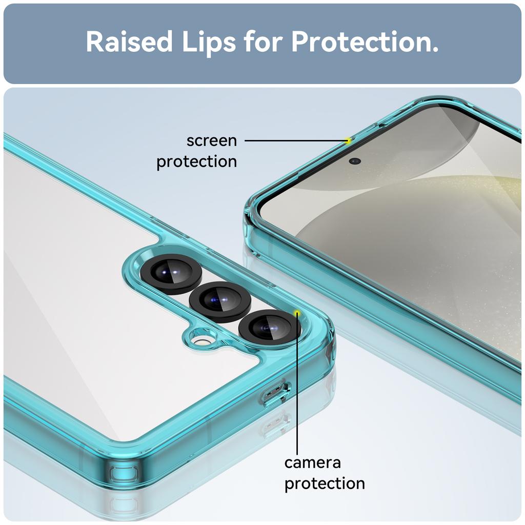 For Samsung Galaxy S25 Phone Case WANLONFENG XC Series TPU Acrylic Cover with Tempered Glass (Big Lens Hole)