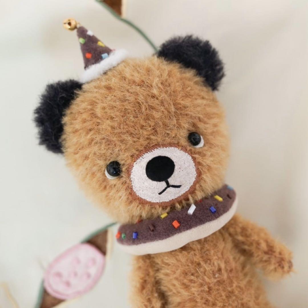 

[USED] Black Eared Donut Bear Teddy Bear by Overseas Artists