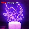 Led Cute Touch Lamp Anime Stitch Gaming Bedroom Decoration Usb Night Lights Kids Birthday Personalized Gift Aesthetic Room Decor