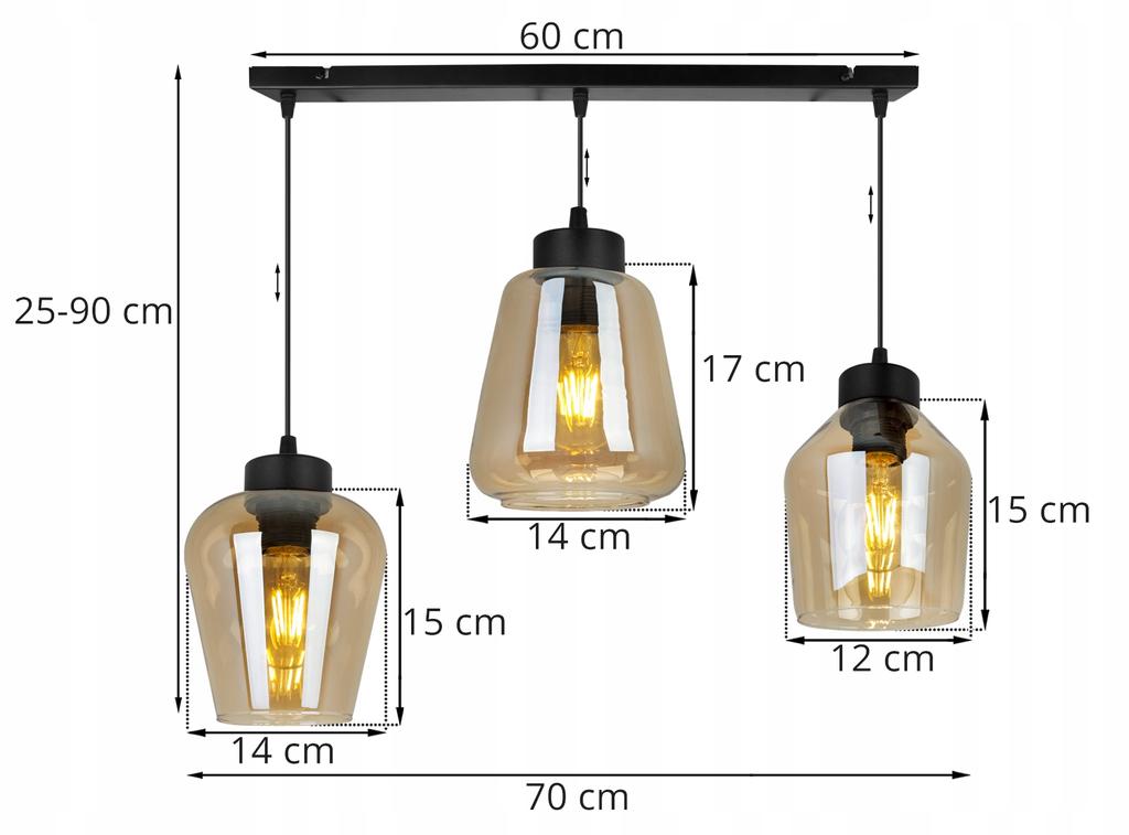 MODERNE ELEGANTE HÄNGELAMPE GLAS-SCHIRM