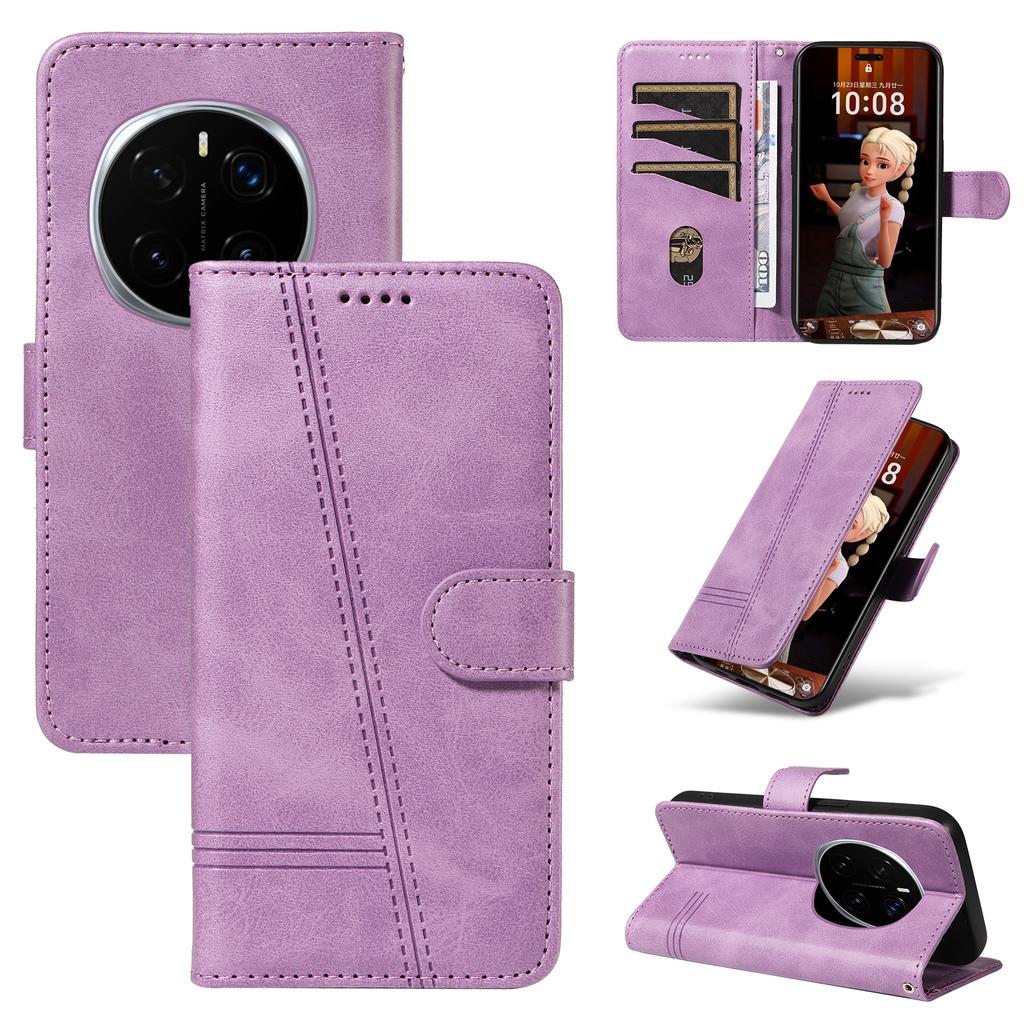 For Honor Magic7 Pro 5G Wallet Case T-Shape Lines Leather Phone Cover Stand