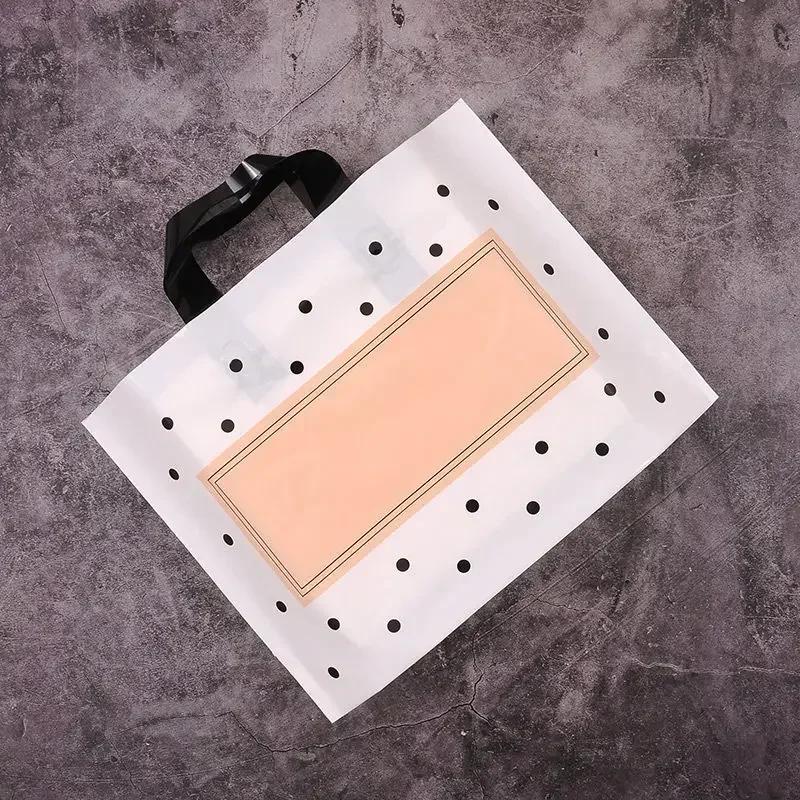 50piece 0.14mm Thick Plastic Handbag Marble Pattern Mall Shopping Bag High End Portable Clothing Storage Pocket For Men And Wome