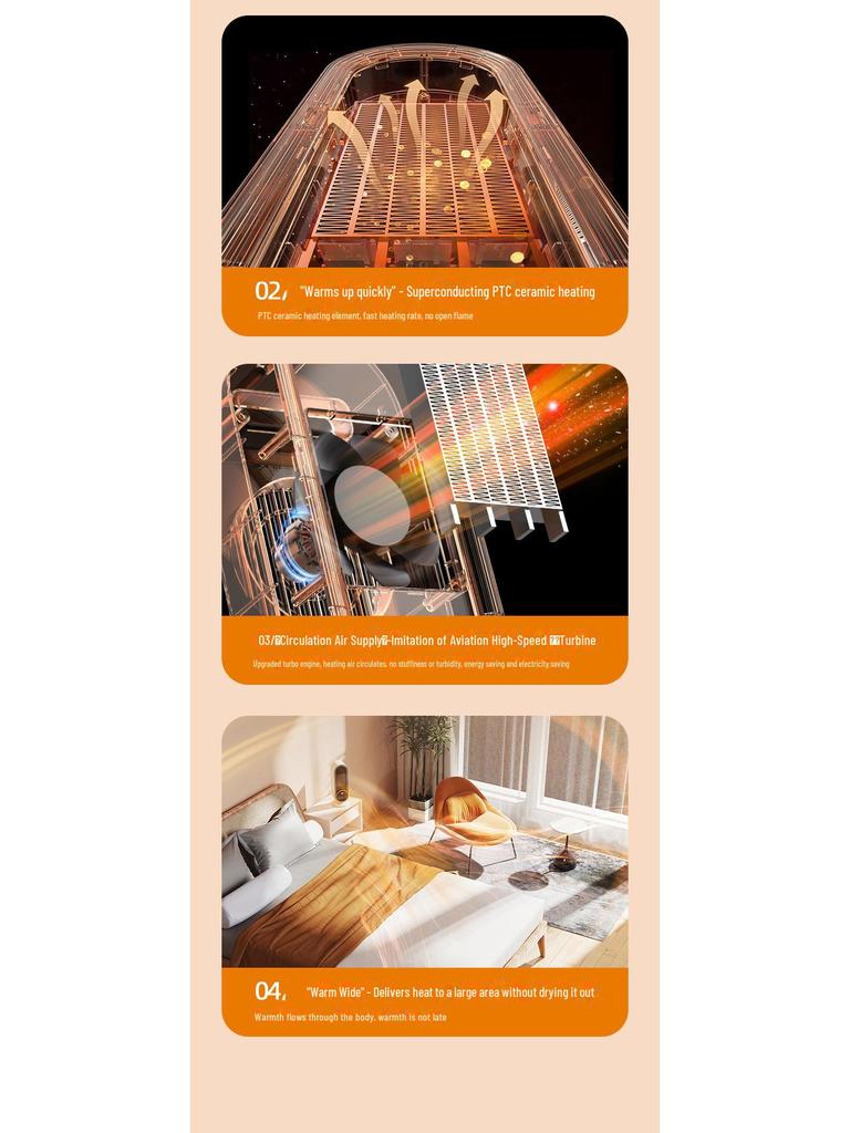 Xinbailu 1200W Smart Ceramic PTC Desktop Heater