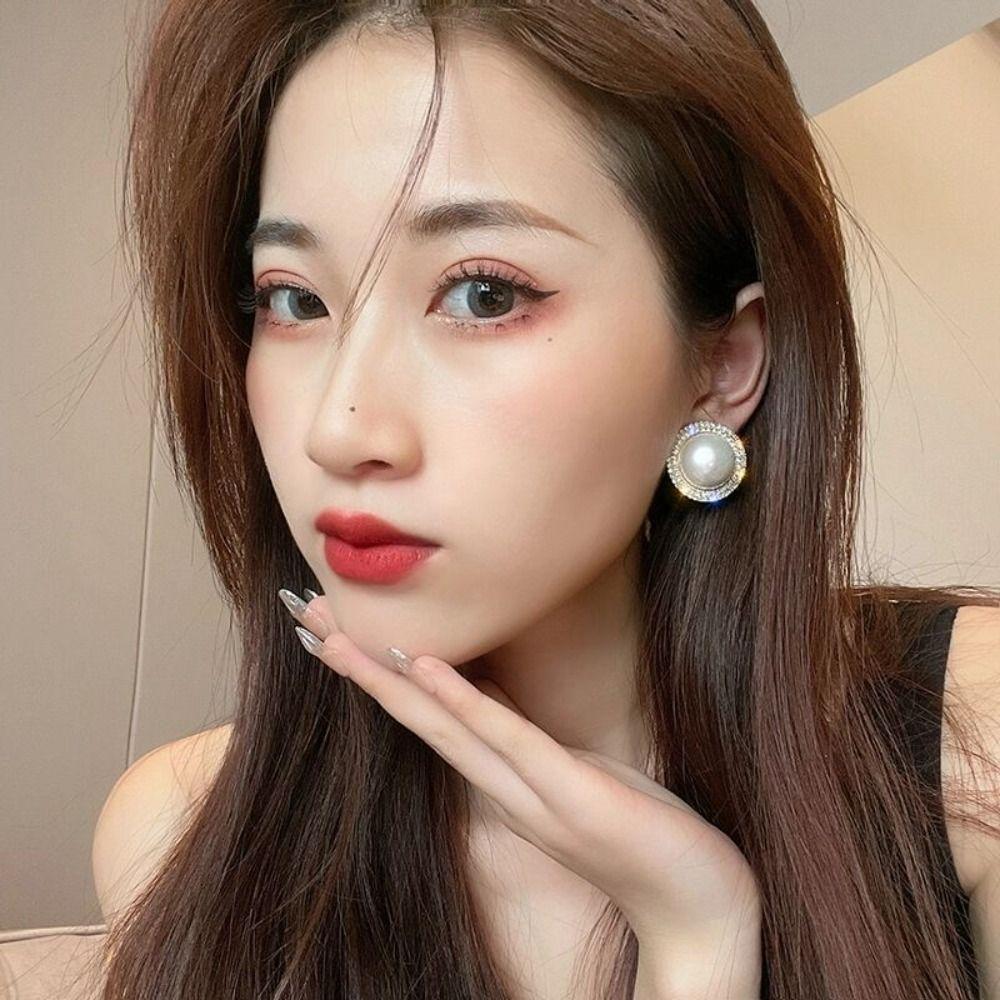 Classic Luxury Banquet Pendant Zircon Necklace Pearl Earrings Women Jewelry Korean Style Ring