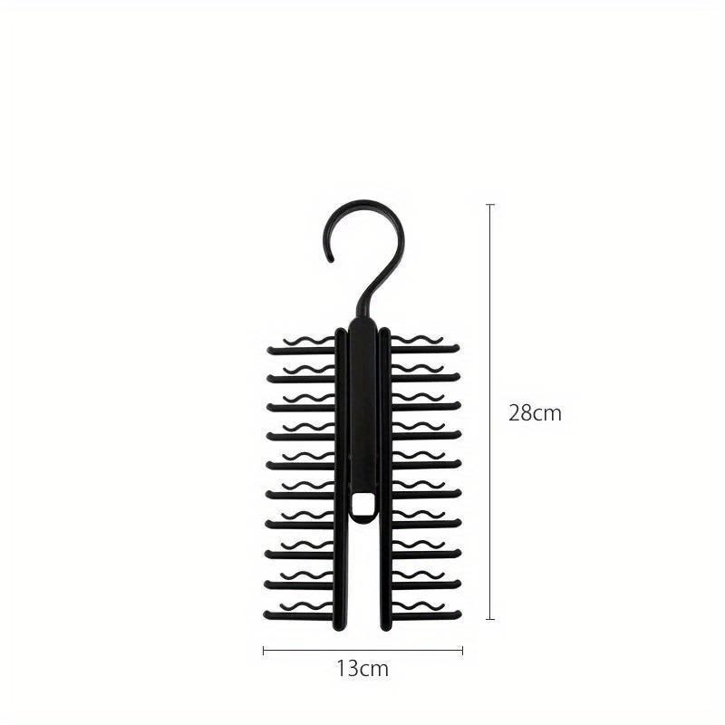 

Вешалка для галстуков, вращающаяся стойка для хранения галстуков, органайзер для гардероба, 20 рядов, большая вместимость, крючки для галстуков, нескользящий зажим для галстуков чёрный