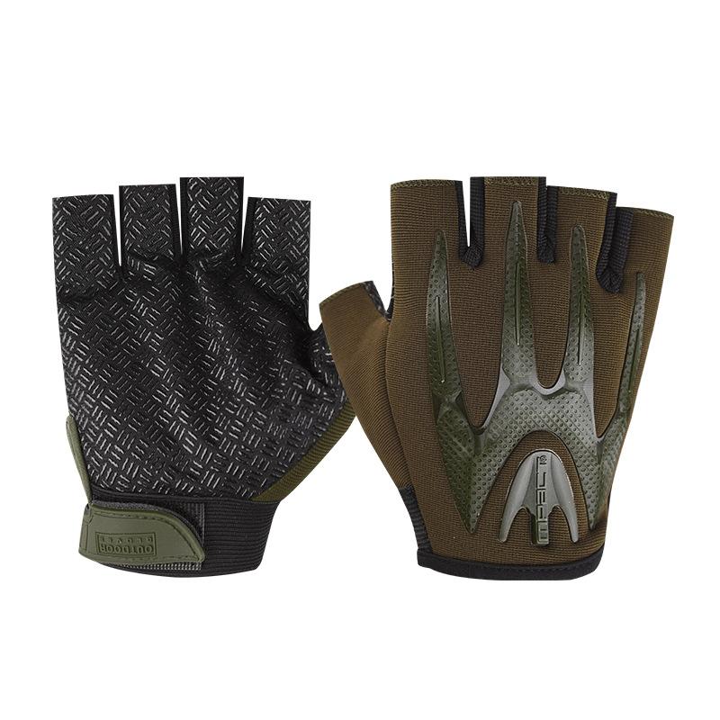 Tactical Half Finger Gloves Men's Outdoor Sports Cycling Training Anti Slip and Wear Resistant Protection Operations Military Fan Seal Special Forces