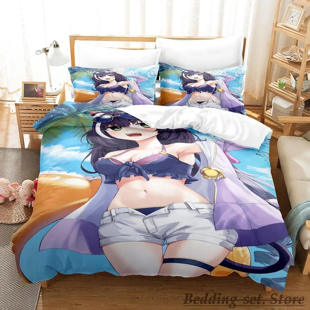 Kawaii Kyaru Bedding Set Single Twin Full Queen King Size Bed Set Adult Kid Bedroom Duvetcover Sets  Anime Grils