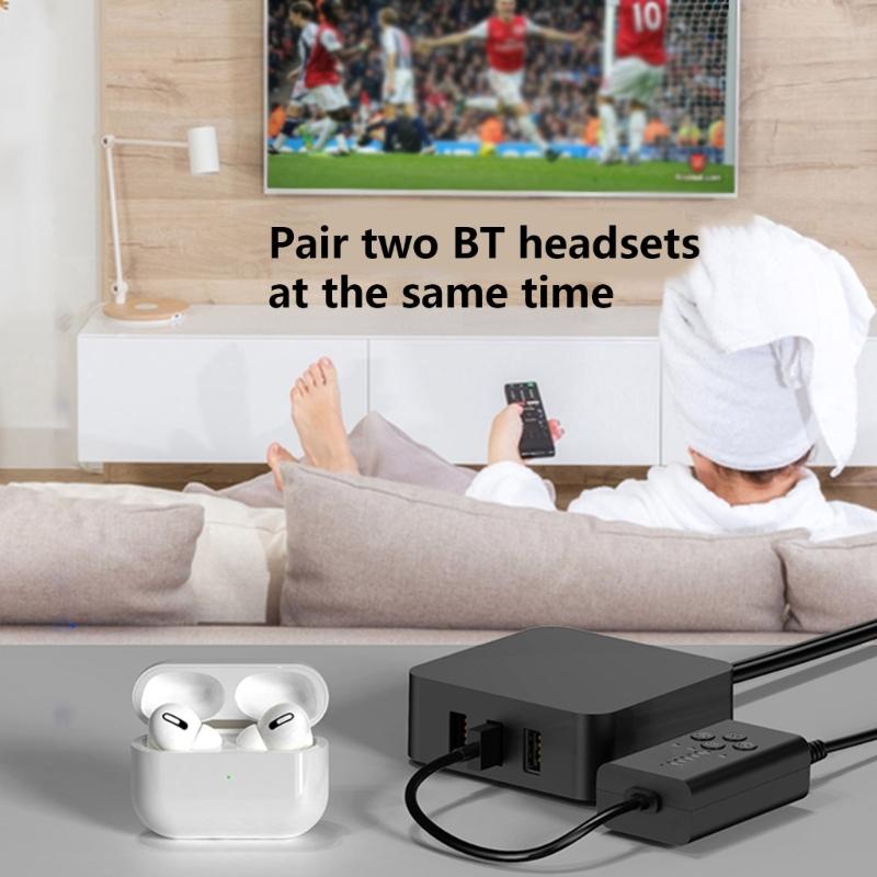 Portable -compatible5.2  Transmitter aptX LL - Adaptive USB 3.5 AUX- Optical Fiber Coaxial Music Adapter