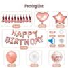 Rose Gold Birthday Party Sequin Tassel Backdrop and Balloon Set