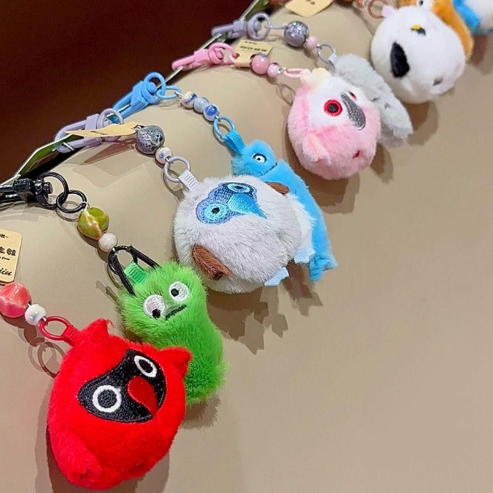 Fluffy Lifelike Plush Bird Keyring Collection Bird Plush Keychain Birthday Parties