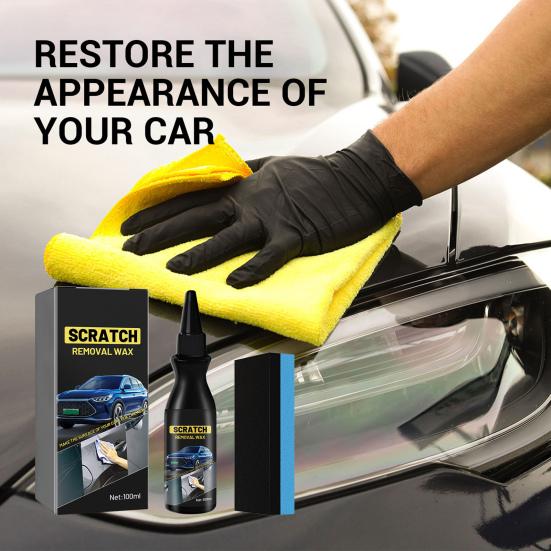 100 ml Auto-Kratzer-Reparaturcreme mit Schwamm für Fahrzeuge, Tiefenkratzer-Entferner, Auto-Karosserielack-Kratzer-Reparaturpaste, Polierwachs, Autopflege-Werkzeuge