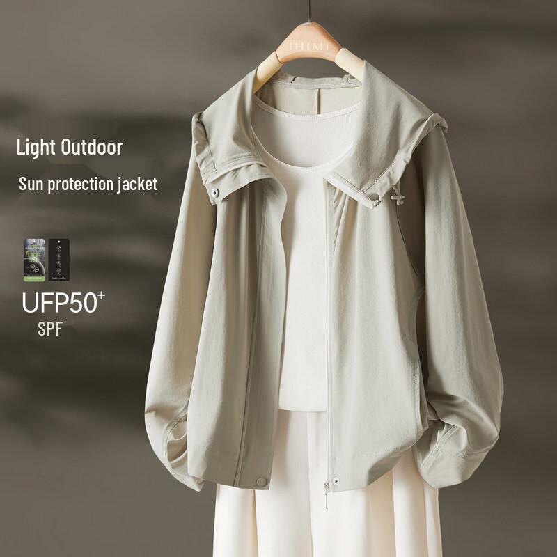 IHIMI Women s UPF50+ Lightweight Sun Protection Hooded Jacket S
