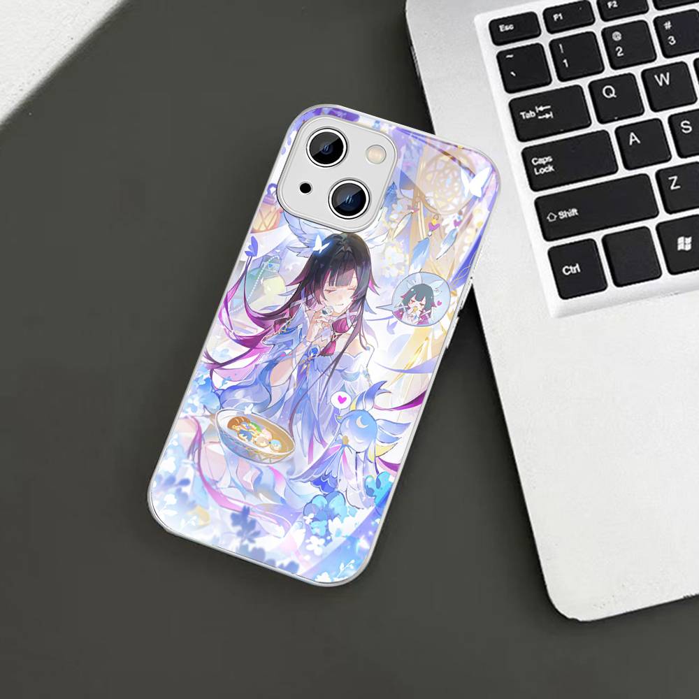 Genshin Impact Columbina Für IPhone 14 13 12 Mini 11 Pro XS Max X XR 14 Plus Gehärtetes Glas Cover