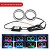 2PCS 2.5" 3" LED Angel Eyes Shrouds 5D Crystal DRL Covers With Scan Function Adjust Brightness App control Car Accessories