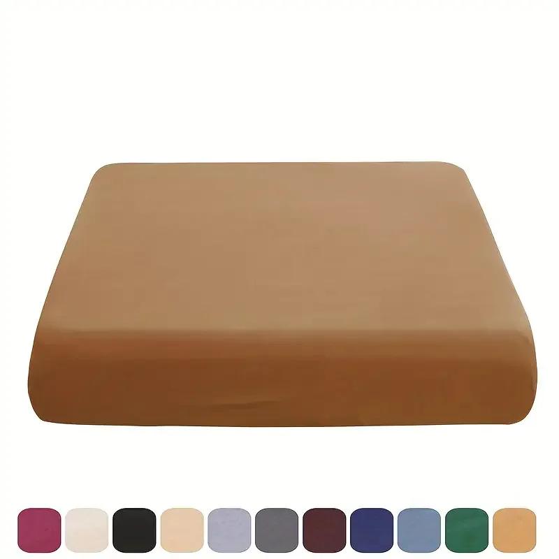 1pc Spandex Cushion Cover Solid Color Elastic Sofa Cover Pet-friendly Couch Protective Case Furniture Protector for Living Room