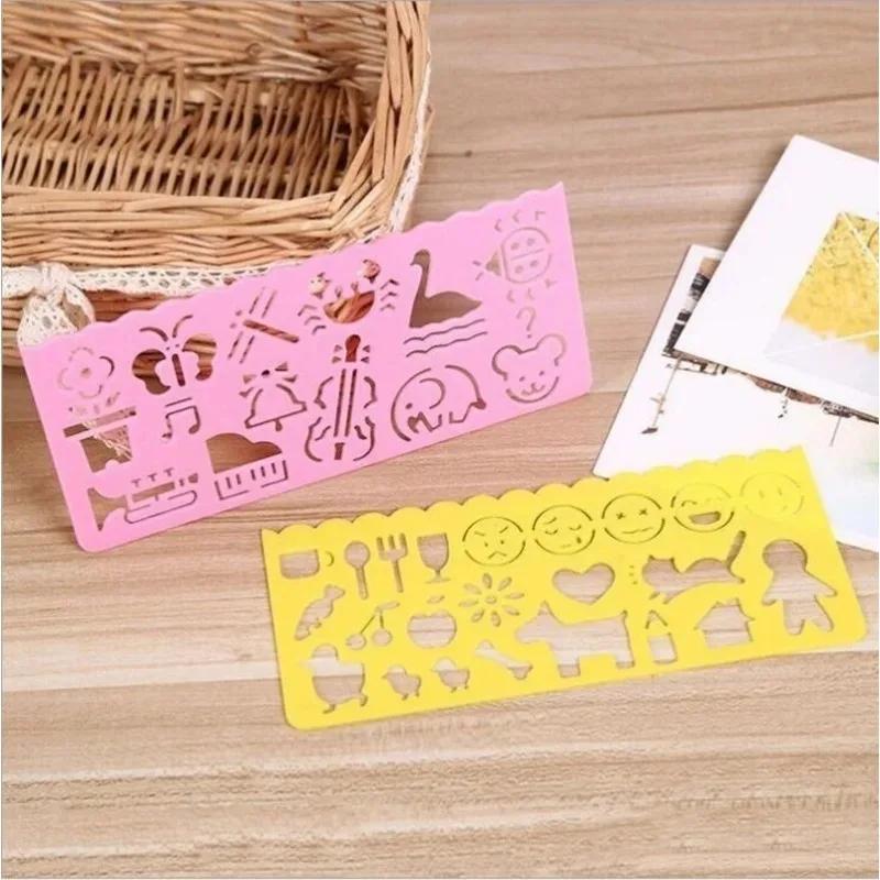 4 st/set Skrivmaterial Godisfärg Linjal Oppssed Ritmall Kontor Målningsmaterial Multifunktion