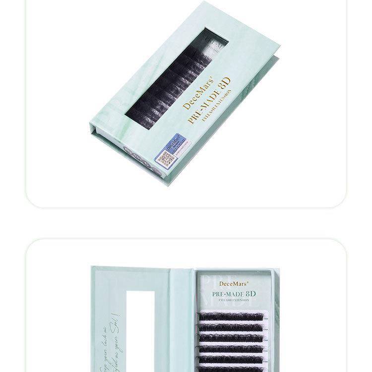 DeceMars 8D Pre-made Grafting Eyelashes for Technicians - Dense, Natural, Beautiful Lash Extensions with Non-Scattered Roots.