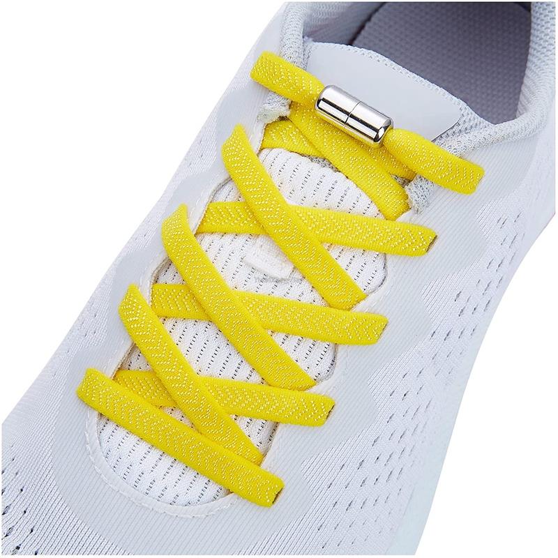 Elastic Laces Sneakers 8mm Wide Flat Rubber Bands Shoelaces Without ties Adult Kids Tennis No Tie Shoe laces Shoes Accessories
