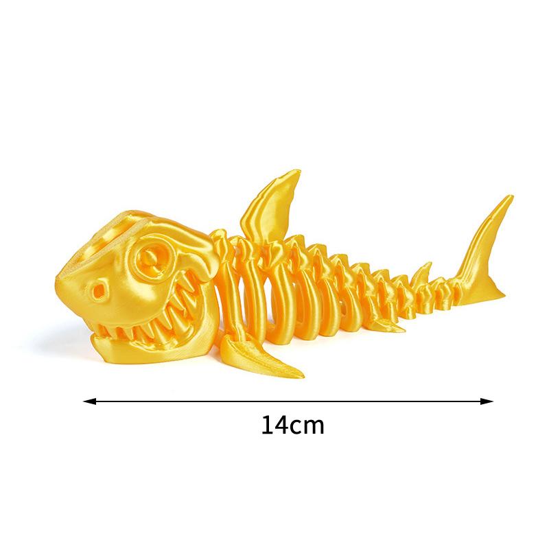 3D Printed Shark, Skeleton Model Jointed Full Movable Birthday Gift Realistic Animals Decorative Desktop