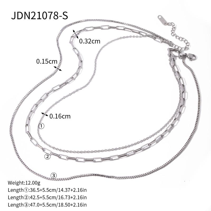 

Three-layer Layered Titanium and Steel Necklace Accessory for Women, Light Luxury, High-end, Delicate Collar Chain, Stainless Steel Jewelry JDN21078-S