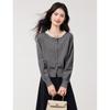 Xinfeiyu Women's Chic Ruffled-Collar Knitted Cardigan