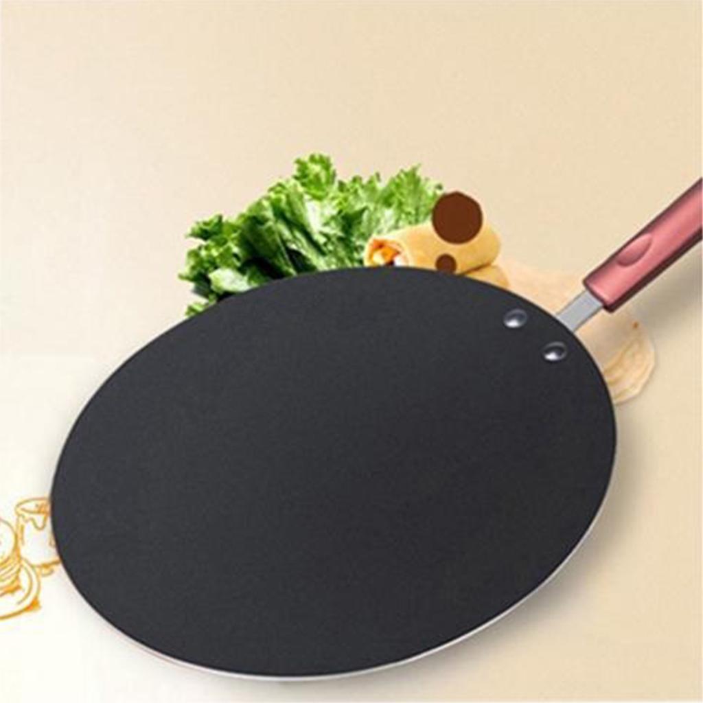 Pancake Pan Aluminum Alloy Crepe Maker Flat Pan Griddle Pan with Spreader & Spatula Crepe Maker Griddle Flat Pan