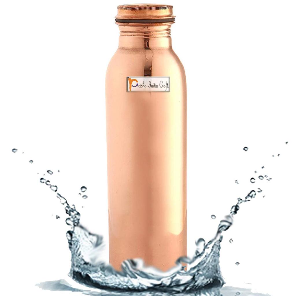 Prisha India Craft Pure Copper Bottle, Capacity 600 ML, 1 Piece