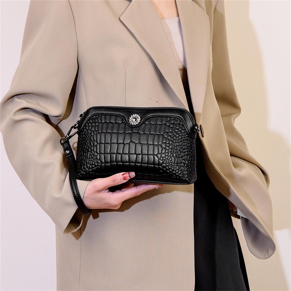 High Quality Leather Women Compact Crossbody Shoulder Bags Luxury Handbag Lady Messenger Bag Simple Shell Phone Satchels