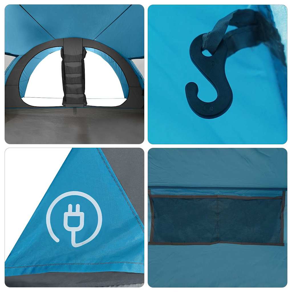 8 Person Tunnel Tent with Blue Roof 710 x 460 x 245 cm