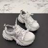 2025 catwalk dad shoes women's ins trendy retro old breathable thick sole heightening dirty fried street sneakers women