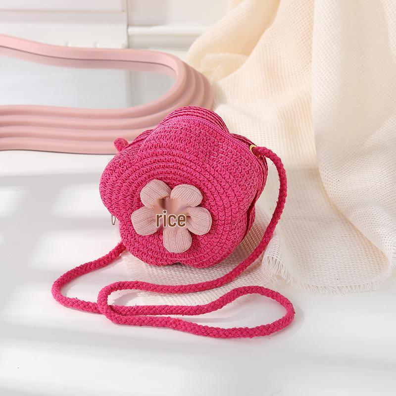 Süße florale Sommer-Strohhut-gewebte Crossbody-Mini-Tasche 2025