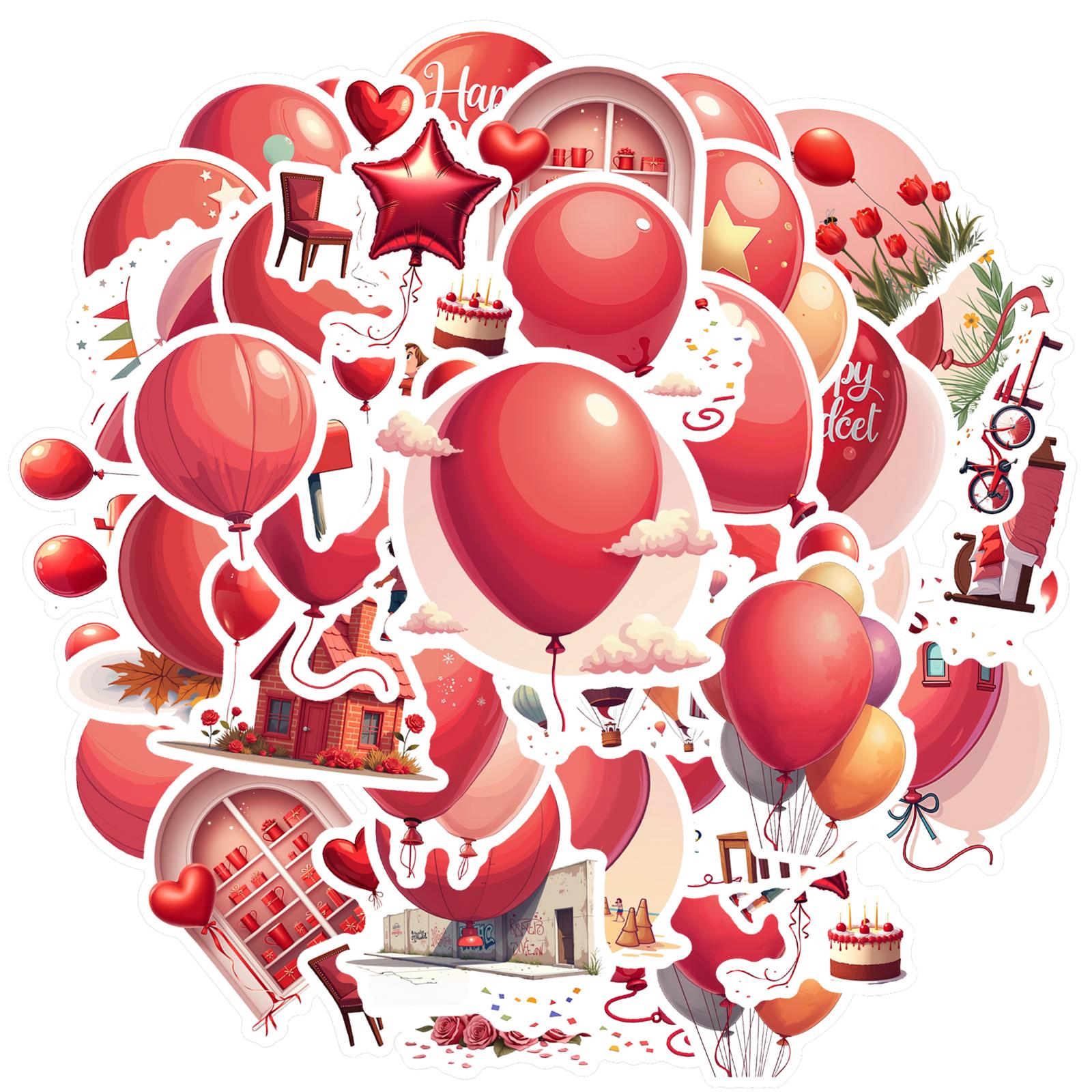 

Cartoon Festive Decals Whimsical Party Balloon Stickers Stationery Stickers For Phone Fridge Guitar