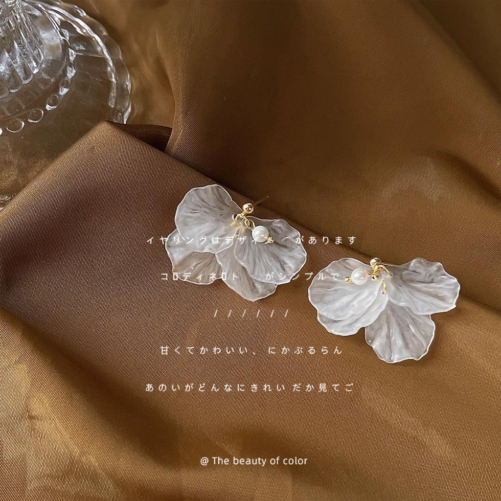 Фея Фея~! Серьги-лепестки ручной работы, пасторальные серьги с иглами, живая цепочка поставок ювелирных изделий