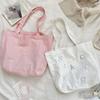 3 Embroidered Letter Macaron Shoulder Small Fresh Student Handheld Canvas Bag Women's Canvas Bag Bag