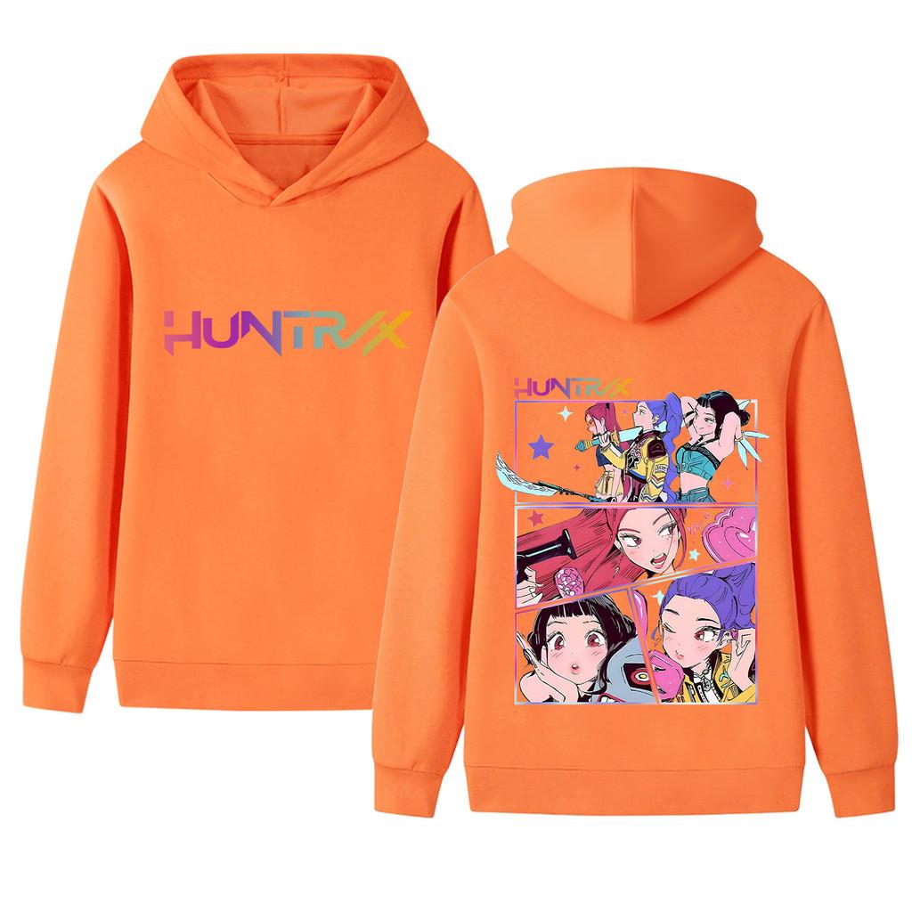 B1218-2 Kids Boys Girls Kpop Rumi Zoey Mira Double-sided Print Long Sleeves Hoodie