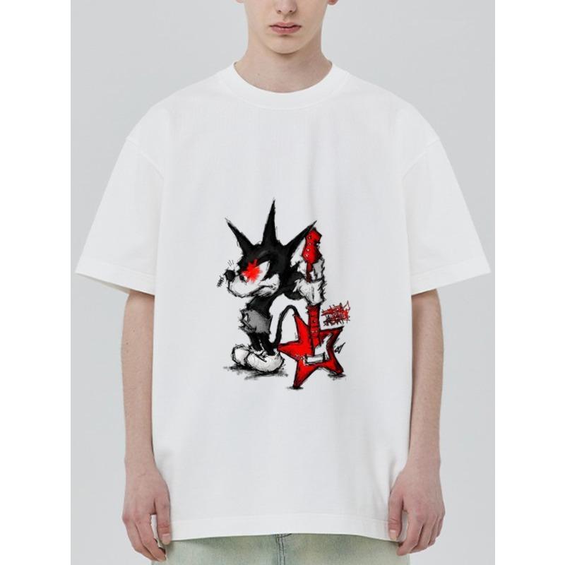 

White T Shirt Snake Diamond Money Print Casual Streetwear Top for Men and Women XXXXL белый