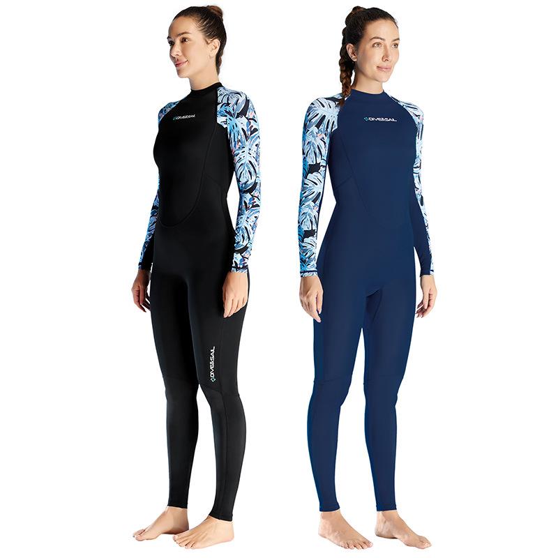 DIVE&SAIL Women's One-Piece Lycra Wetsuit: Quick-Dry Sun Protection for Surfing, Snorkeling & Swimming