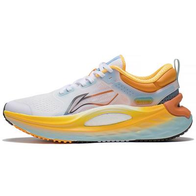 Li Ning Stoßdämpfende Unterstützung Reflektierende Low-Top Laufschuhe Herren Sneaker Blau Orange ARZS001-14