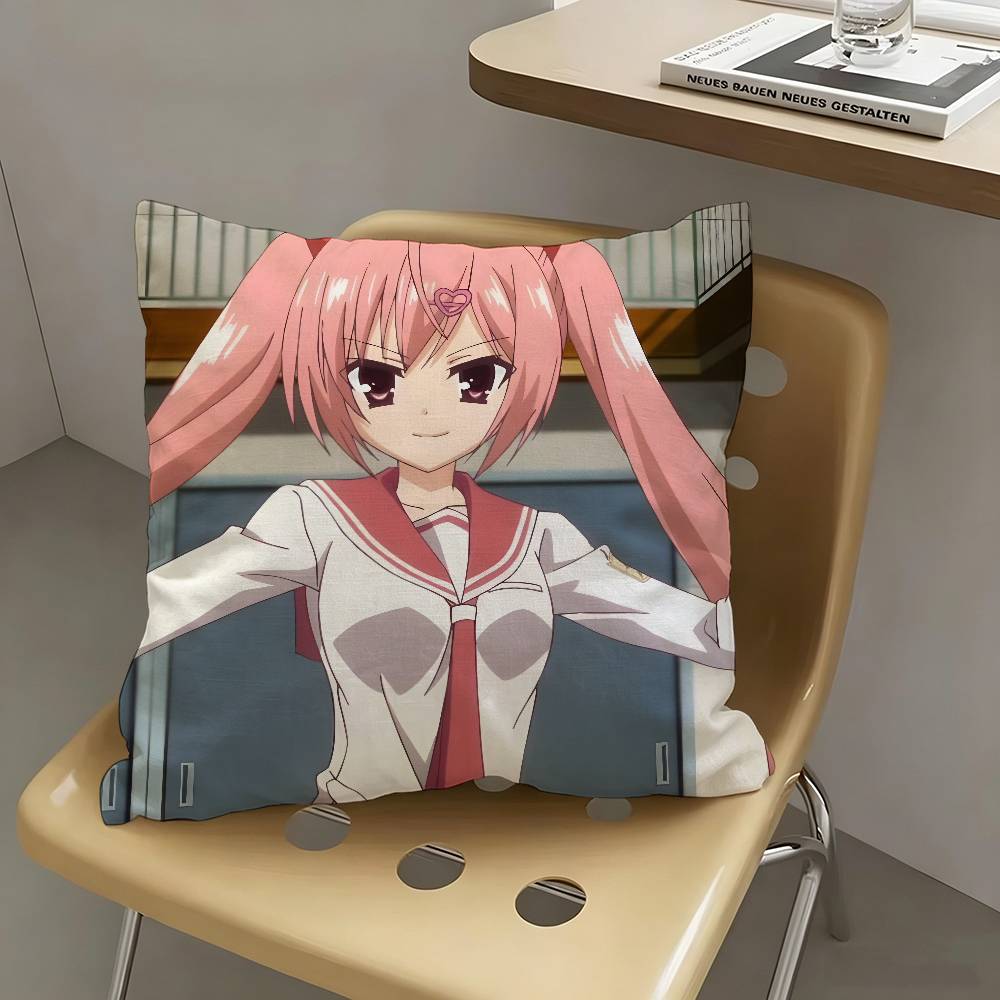 1pc Aria H. Kanzaki Anime Characters Pillow Case Fashion Square Pillowcase Bedroom Sofa Room Ins Decoration Leisure