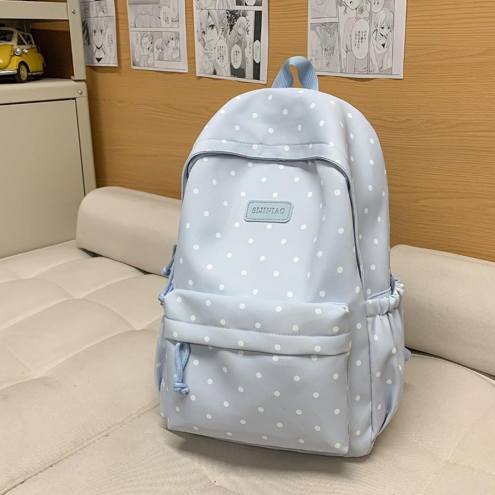 Large Capacity Polka Dot Backpack Dual-Shoulder School Bags Travel Backpack  Students