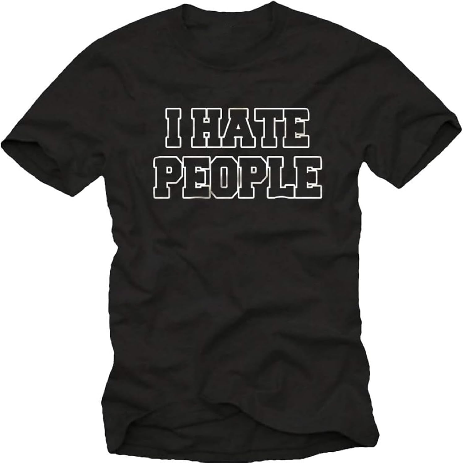 Mens Funny Slogan T-Shirt - I Hate People XL чёрный