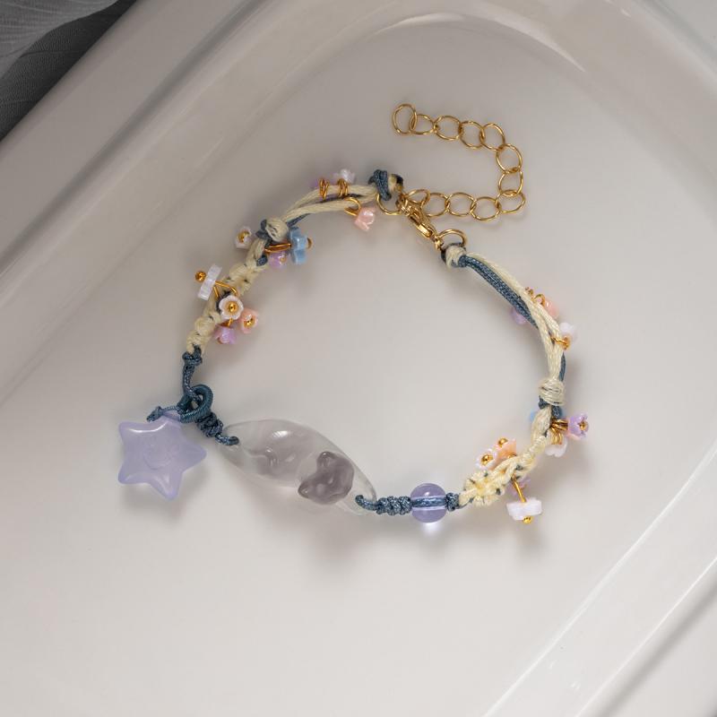 Osmanthus Cat Little Star Cat Weaving Bracelet Versatile Bracelet Best Friend'S Hand Rope Stackable Couple Jewelry