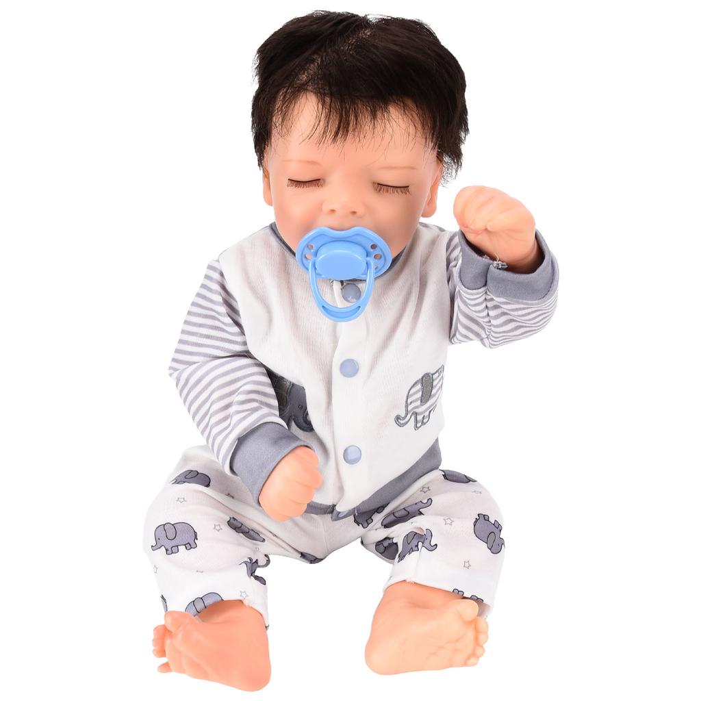 Reborn Infant Doll 18 Inch Lifelike Vivid Cute Newborn Baby Boy Doll with Clothes Pacifier Gift