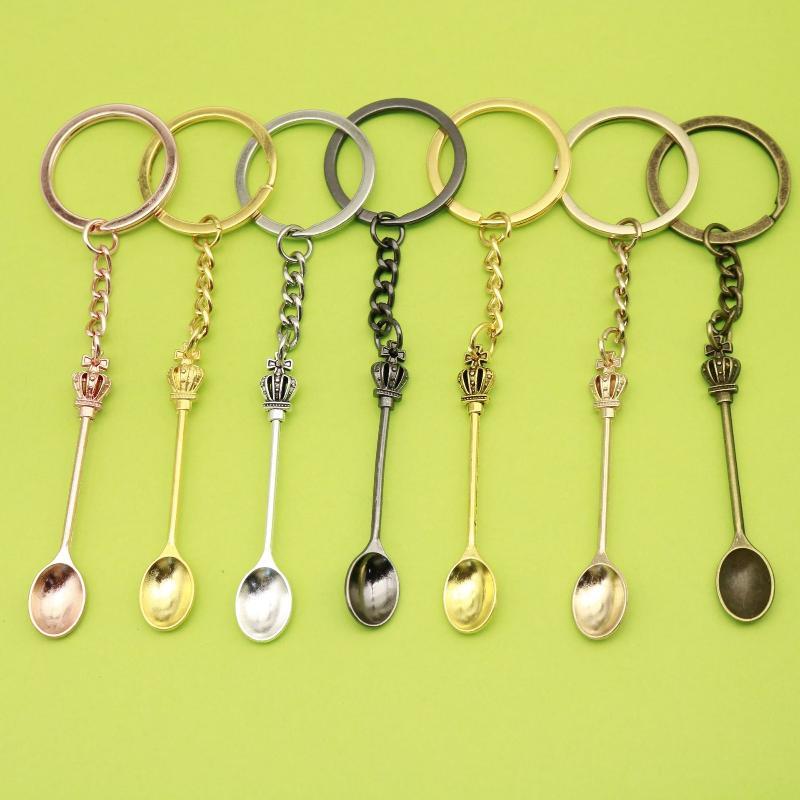 Mini Spoon Keychain Lightweight Teaspoon Pendant Key Ring for Filling Salt Vials Outdoor Camping Hiking Use