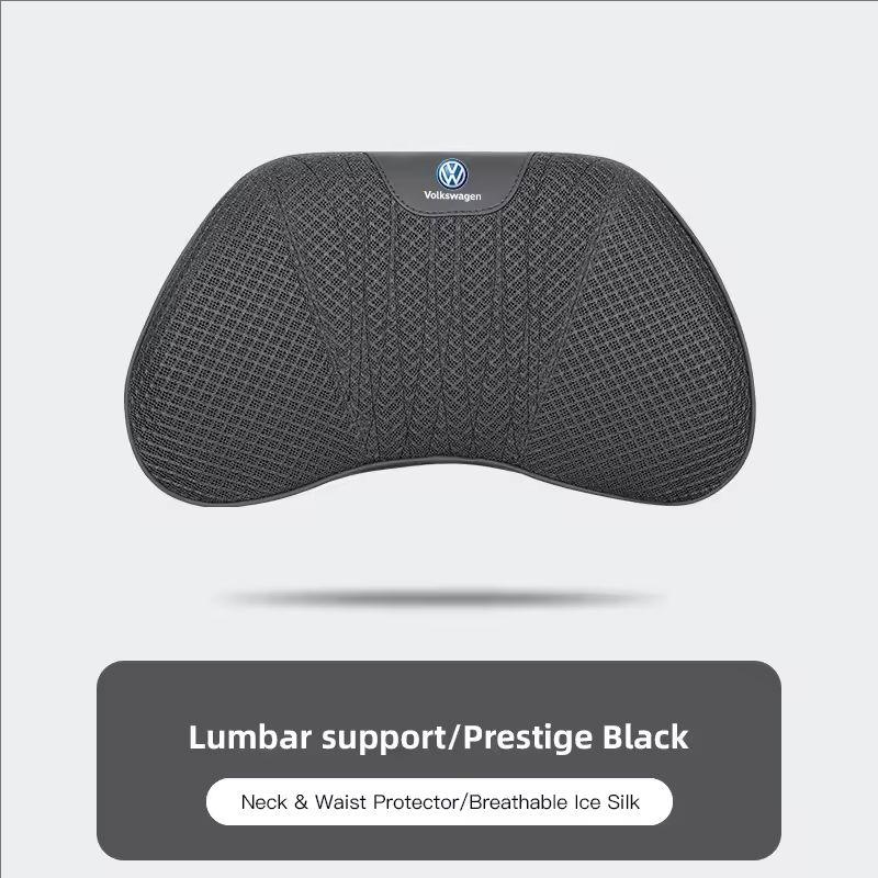 Car Neck Pillow Seat Cover Lumbar Support Headrest For VW GTI Polo T5 Passat Golf Tiguan Jetta CC T-ROC Scirocco Beetle Hub Cap