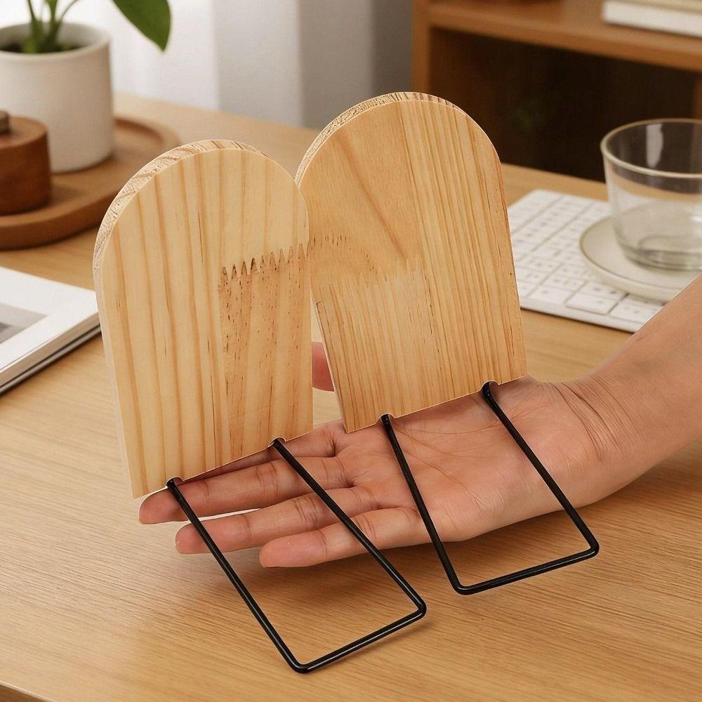 2Pcs Anti Slip Bookends Heavy Duty Desktop Storage Rack  for Books Cards Creative Magazine Holder