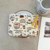 Adorable Blue Cartoon Makeup Bag: Mini Pure Cotton Coin and Earphone Pouch, Lipstick Carrier, Portable Storage.